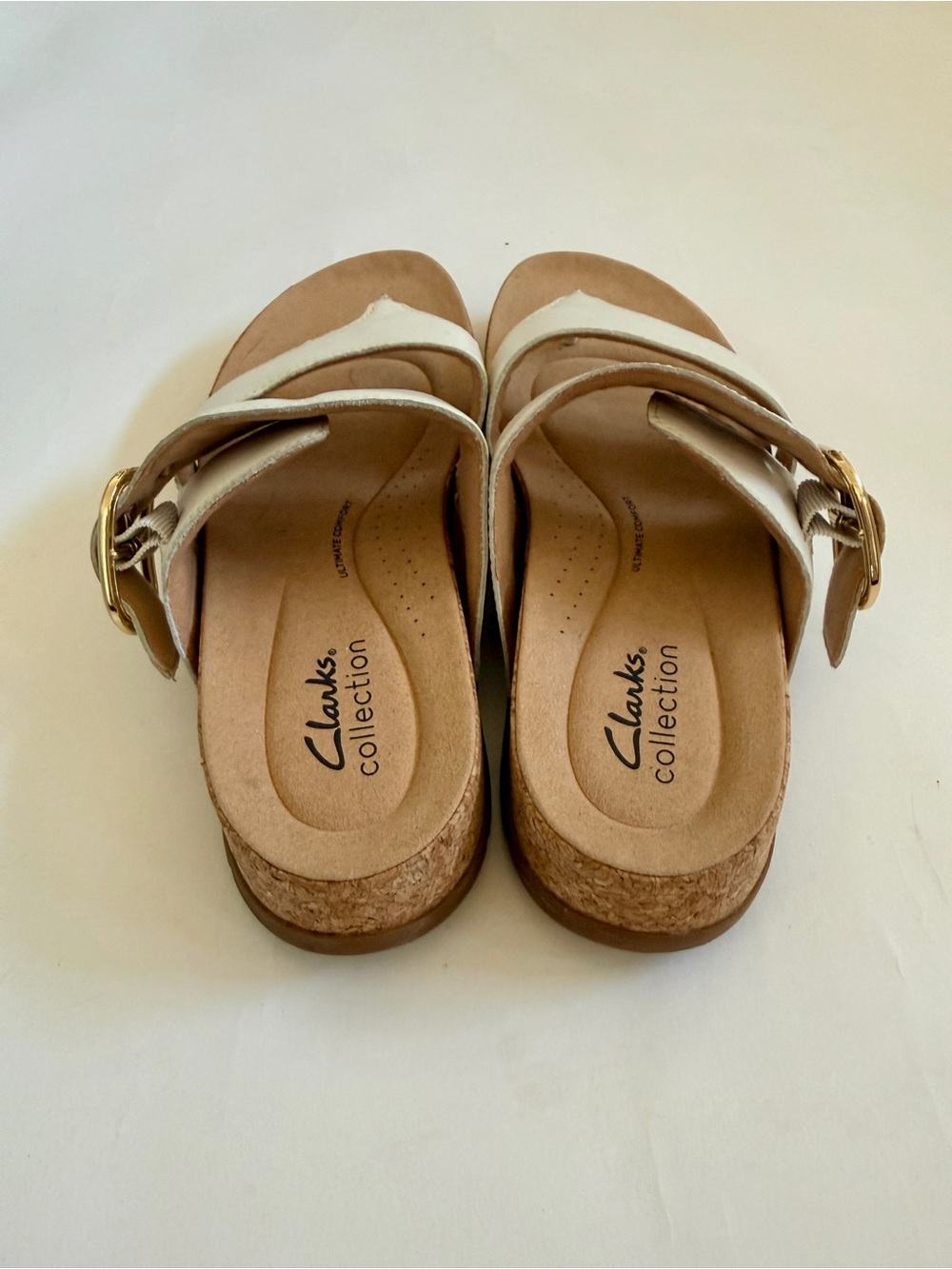 Clarks Collection White Comfort Sandals NWOT Size 8 - Picture 4 of 6